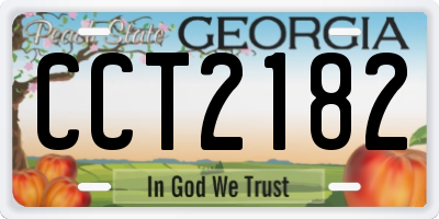 GA license plate CCT2182