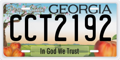 GA license plate CCT2192