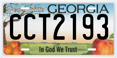 GA license plate CCT2193