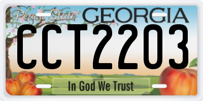 GA license plate CCT2203