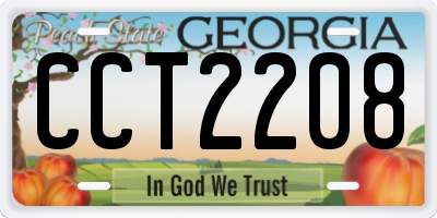 GA license plate CCT2208