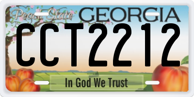 GA license plate CCT2212