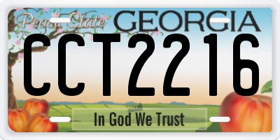 GA license plate CCT2216