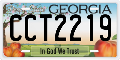 GA license plate CCT2219