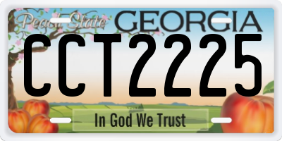 GA license plate CCT2225