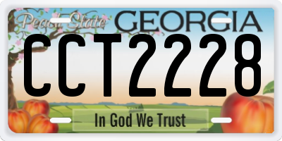 GA license plate CCT2228