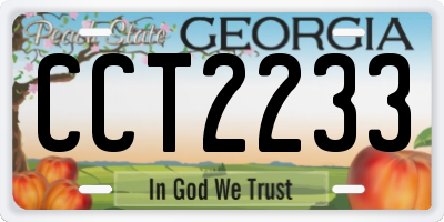GA license plate CCT2233