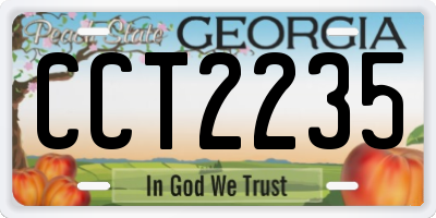 GA license plate CCT2235