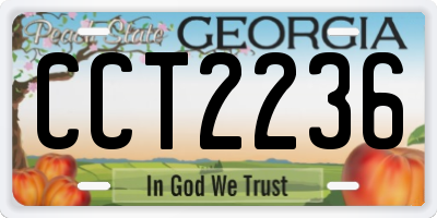 GA license plate CCT2236
