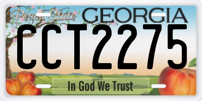 GA license plate CCT2275