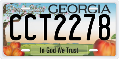 GA license plate CCT2278