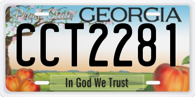 GA license plate CCT2281