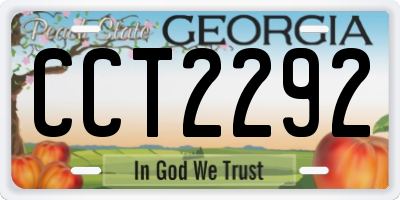 GA license plate CCT2292