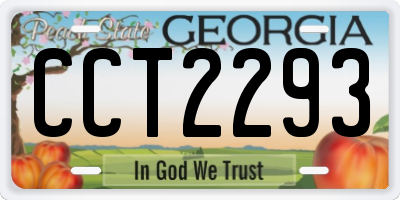 GA license plate CCT2293