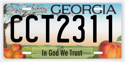 GA license plate CCT2311