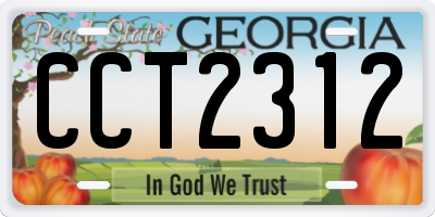 GA license plate CCT2312