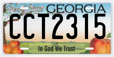 GA license plate CCT2315