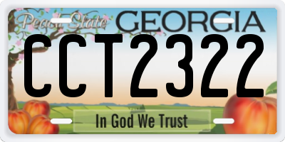 GA license plate CCT2322