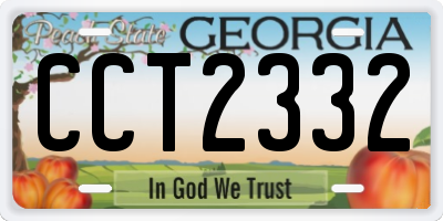GA license plate CCT2332