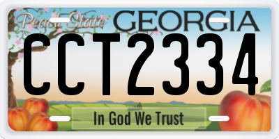 GA license plate CCT2334