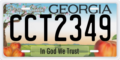 GA license plate CCT2349