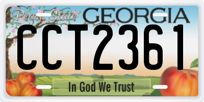 GA license plate CCT2361