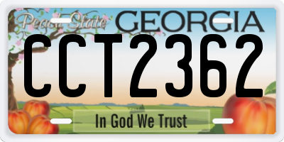 GA license plate CCT2362