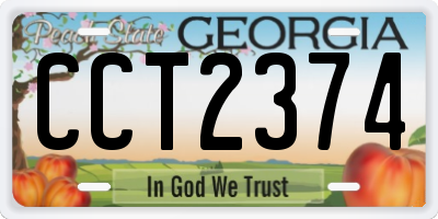 GA license plate CCT2374