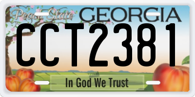 GA license plate CCT2381