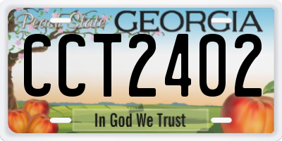 GA license plate CCT2402