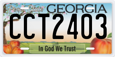 GA license plate CCT2403