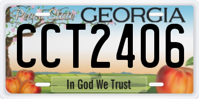 GA license plate CCT2406