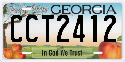 GA license plate CCT2412