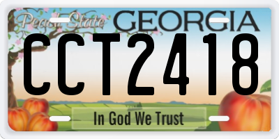 GA license plate CCT2418