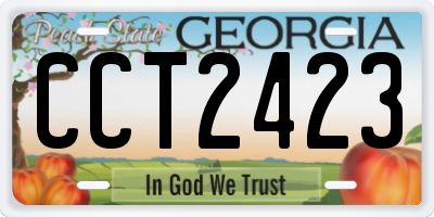 GA license plate CCT2423