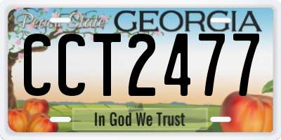 GA license plate CCT2477