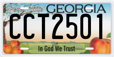 GA license plate CCT2501