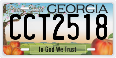 GA license plate CCT2518