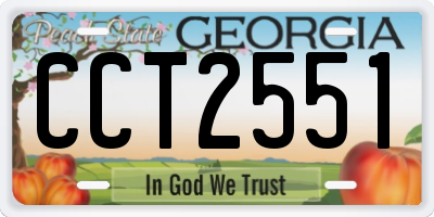 GA license plate CCT2551