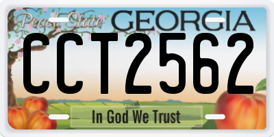 GA license plate CCT2562