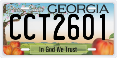 GA license plate CCT2601