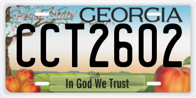 GA license plate CCT2602