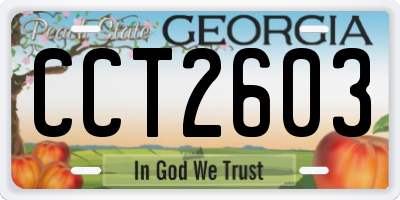 GA license plate CCT2603