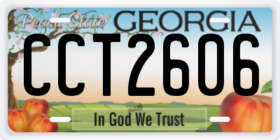GA license plate CCT2606
