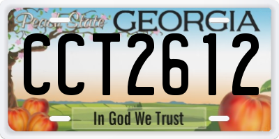 GA license plate CCT2612