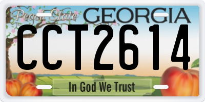 GA license plate CCT2614