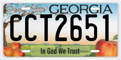 GA license plate CCT2651