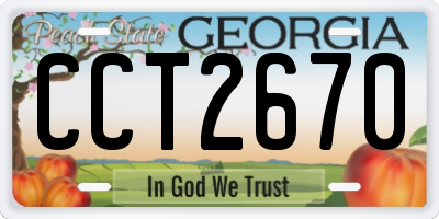 GA license plate CCT2670