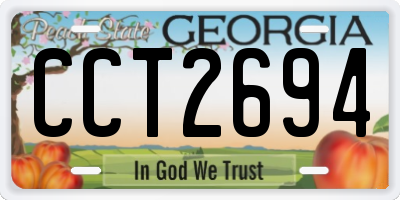 GA license plate CCT2694