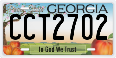 GA license plate CCT2702